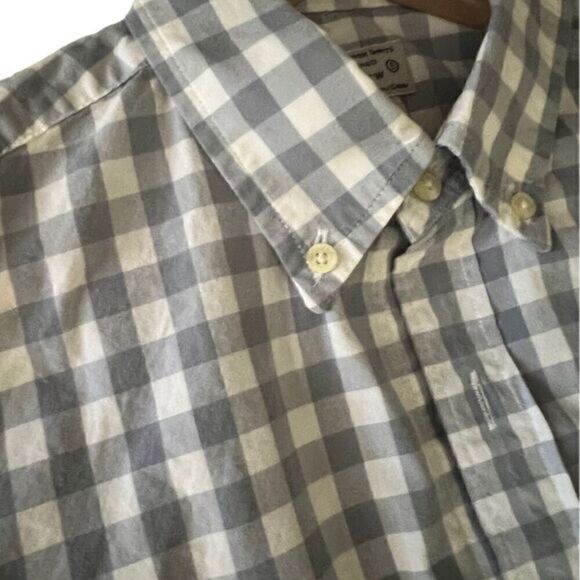 J. Crew Gray and White Check Cotton Button Down Long Sleeve Men’s Shirt Size S - Picture 6 of 13